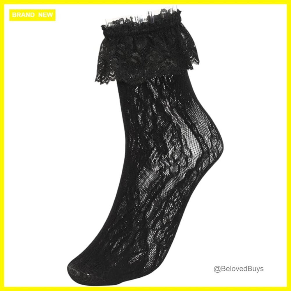 Ruffle Cuff Lace Anklet Socks for Dates Parties Casual Wear